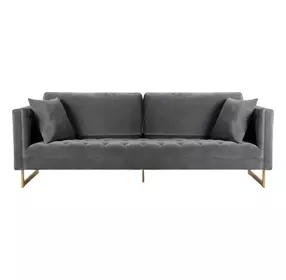 Lenox Gray Velvet Modern 90" Sofa