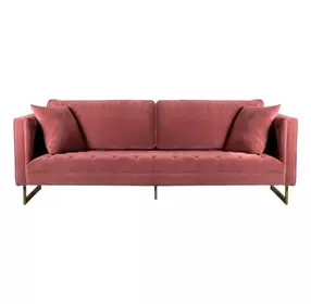 Lenox Pink Velvet Modern 90" Sofa