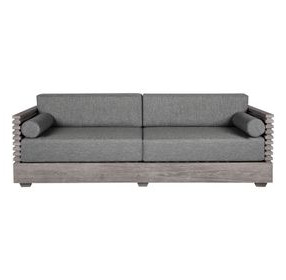 Vivid Light Gray Performance Fabric Outdoor 83" Patio Sofa