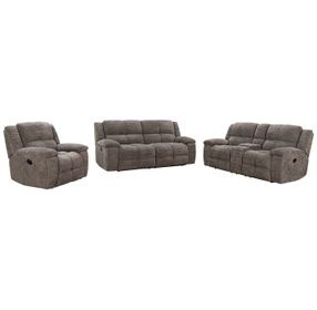 Buster Cabot Stone Manual Reclining Living Room Set with USB Charging