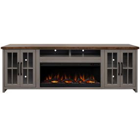 Avalon Sandstone and Whiskey 97" TV Stand with Fireplace
