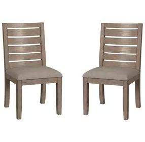 Anacortes Dark Taupe Upholstered Ladderback Side Chair Set of 2