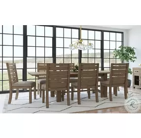 Anacortes Dark Taupe Trestle Extendable Dining Room Set
