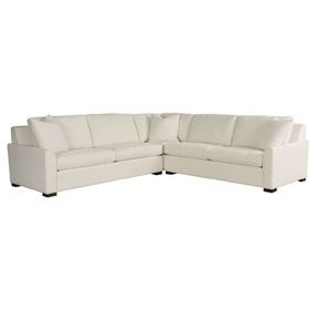 Anna Henequen Ivory Performance Fabric 3 Piece Modular Sectional with Pillows