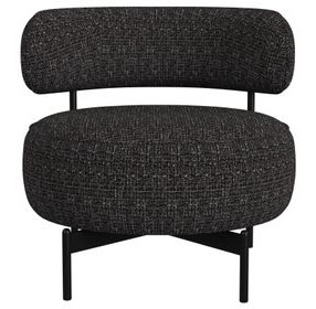 Rita Black Upholstered Swivel Chair