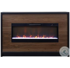Aria Black And Walnut 62" Fireplace TV Stand