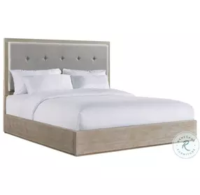 Cadia Grey King Upholstered Panel Bed