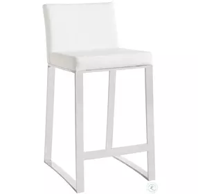 Architect White Counter Height Stool