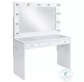 Ari White Vanity With MIrror With LED Light