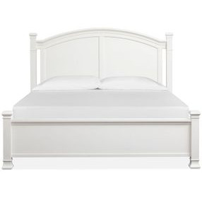 Crownfall Whisper White and Cerused Nutmeg King Panel Bed