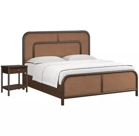 Verge Handcrafted Walnut Woven Panel Bedroom Set