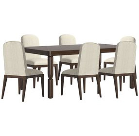 Verge Handcrafted Walnut Extendable Rectangular Dining Room Set