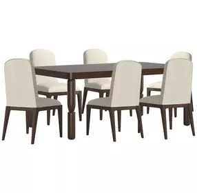Verge Handcrafted Walnut Extendable Rectangular Dining Room Set
