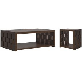 Verge Handcrafted Walnut Occassional Table Set