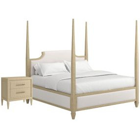 Eave Sundrenched Oak and Ivory Upholstered Panel Bedroom Set