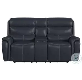 Florin Navy Power Reclining 81" Loveseat