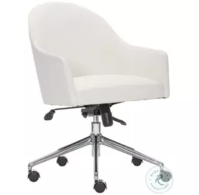 Halsey Beige And Silver Office Chair