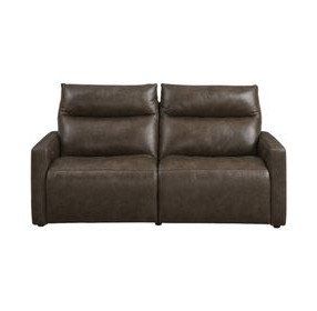 ModZ Chocolate Leather 2 Piece Modular Power Reclining Sectional with Power Headrest and USB Charging