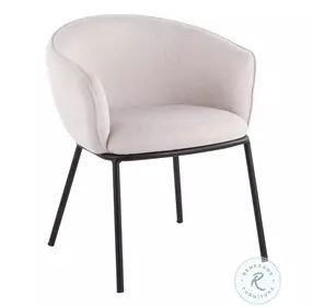 Ashland Cream Fabric And Black Steel Chair