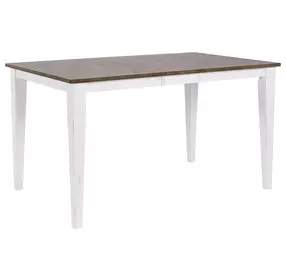 Ashford White and Brown 54" Rectangular Extendable Counter Height Leg Dining Table