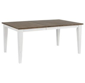 Ashford White and Brown 54" Rectangular Extendable Leg Dining Table