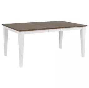 Ashford White and Brown 54" Rectangular Extendable Leg Dining Table