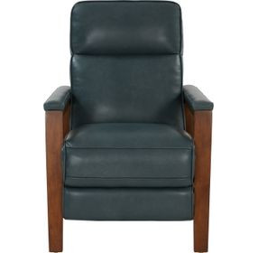 Ashland Roma Bluegray Leather Push Thru The Arms Recliner
