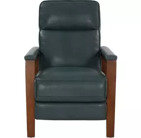Ashland Roma Bluegray Leather Push Thru The Arms Recliner