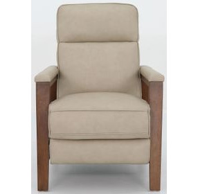 Ashland Cashmere Stone Leather Push Thru The Arms Recliner