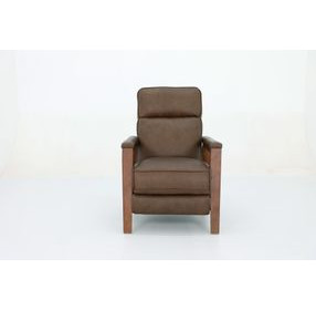 Ashland Oasis Walnut Leather Push Thru The Arms Recliner