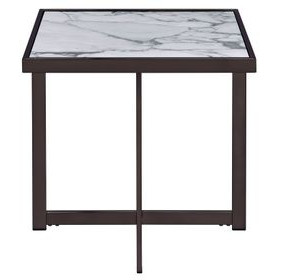 Kayley White Sintered Stone Square End Table