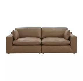 Emilia Caramel Leather Modular 99" Loveseat