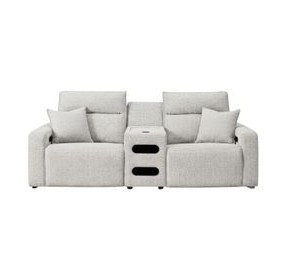 Modmax II Stone Performance Fabric 3 Piece Modular Power Reclining Sectional with USB Charging