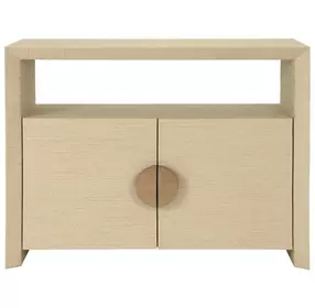 Aspen Natural Grasscloth 2 Door Sofa Table With Open Shelf