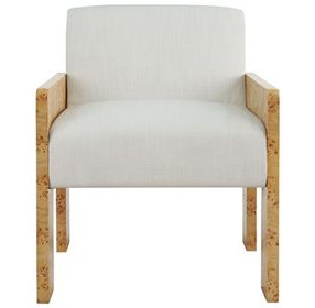 Astor Brown and White Performance Fabric Accent Chair