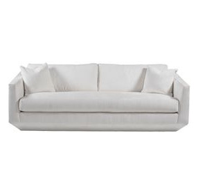 Veronica Ivory Bench Seat 95" Sofa with Pillows