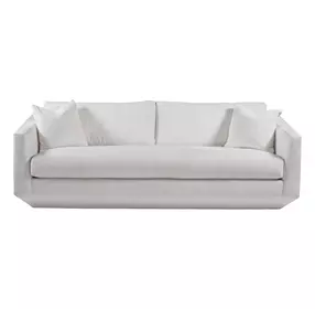 Veronica Ivory Bench Seat 95" Sofa with Pillows