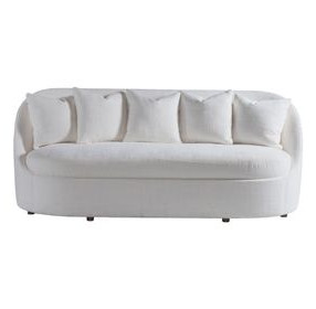 Genevieve Ivory Bench Seat 87" Sofa with Ivory Pillows