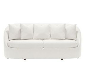 Genevieve Ivory 87" Sofa with Pillows