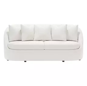 Genevieve Ivory 87" Sofa with Pillows