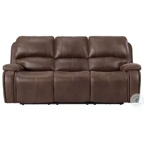 Grover Atlantis Brown Power Reclining Sofa with Power Headrest