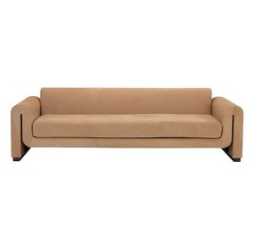 Halvick Nubuck Tan Leather 101" Sofa