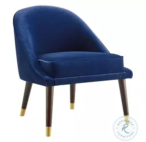 Avalon Navy Velvet Accent Chair