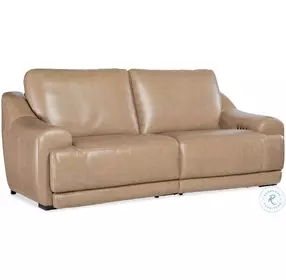 Wayward Latte Leather Power Reclining Sofa with Power Headrest