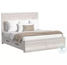 Rhiannon Antique White King Storage Panel Bed