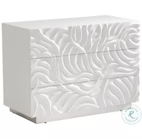 Alia White Plaster 3 Drawer Nightstand