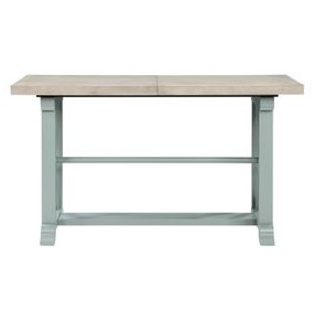 Darcy Beige and Mint Green 82" Extendable Rectangular Counter Height Table