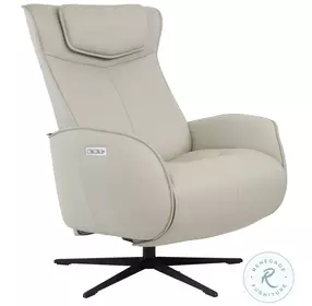Axel Shadow Grey Leather Large Power Recliner
