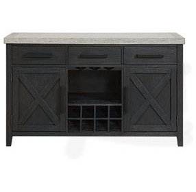 Edge Light Gray and Espresso 2 Door Server