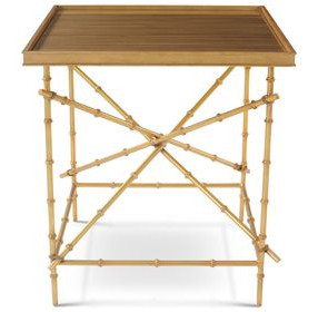 Alexa Hampton Brown and Gold Square Side Table
